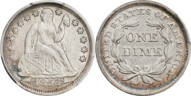 1853 Liberty Seated Dime. Arrows. AU-50 (PCGS).
PCGS# 4603. NGC ID: 2398.

Estimate: $150
