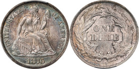 1876 Liberty Seated Dime. MS-62 (PCGS).
PCGS# 4679. NGC ID: 23AH.

Estimate: $175