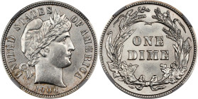 1906 Barber Dime. MS-62 (NGC).
PCGS# 4838. NGC ID: 23EX.

Estimate: $135