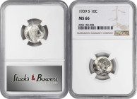 1939 Mercury Dime. PDS Set. (NGC).
All examples are individually graded and encapsulated by NGC. Included are: 1939 MS-67; 1939-D MS-66 FB; and 1939-...