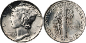 1941 Mercury Dime. MS-65 (PCGS).
PCGS# 5028. NGC ID: 23JX.

Estimate: $70