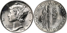 1942 Mercury Dime. MS-67 FB (PCGS).
PCGS# 5035. NGC ID: 23K3.

Estimate: $225