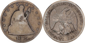 1875-CC Twenty-Cent Piece. BF-3. Rarity-4. VG-8 (NGC).
PCGS# 5297. NGC ID: 23R6.

Estimate: $0.00 - $0.00