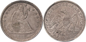 1838 Liberty Seated Quarter. No Drapery. AU-50 (PCGS).
PCGS# 5391. NGC ID: 23SE.

Estimate: $950