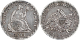 1856 Liberty Seated Quarter. EF-40 (PCGS). CAC.
PCGS# 5438. NGC ID: 23TB.

Estimate: $150