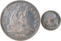 1860 Liberty Seated Quarter. EF-40 Details--Cleaned (ANACS).
PCGS# 5451. NGC ID: 23TP.

Estimate: $140