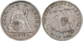 1873 Liberty Seated Quarter. Arrows. VF-35 (PCGS).
PCGS# 5491. NGC ID: 23VU.

Estimate: $150