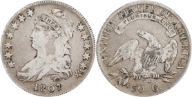 1807 Capped Bust Half Dollar. O-112. Rarity-1. Large Stars, 50/20. Fine-15 (PCGS).
Die State 112.1.
PCGS# 6086. NGC ID: 24EN.

Estimate: $550