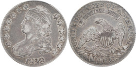 1828 Capped Bust Half Dollar. O-108. Rarity-2. Square Base 2, Large 8s. VF-35 (PCGS).
Die State 108.1.
PCGS# 6150. NGC ID: 24FR.

Estimate: $125