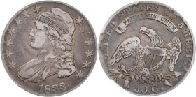 1833 Capped Bust Half Dollar. O-112. Rarity-2. VF-30 (PCGS).
Die State 112.1.
PCGS# 6163. NGC ID: 24FX.

Estimate: $125