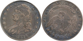 1834 Capped Bust Half Dollar. O-104. Rarity-2. Large Date, Small Letters. VF-25 (PCGS).
Die State 104.1.
PCGS# 6165. NGC ID: 24FY.

Estimate: $100