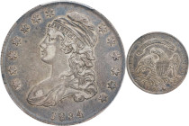 1834 Capped Bust Half Dollar. O-112. Rarity-3. Small Date, Small Letters. EF-40 (PCGS).
Die State 112.1.
PCGS# 6166. NGC ID: 24FY.

Estimate: $175