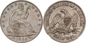 1855-O Liberty Seated Half Dollar. Arrows. WB-19. Rarity-4. AU-50 (NGC). CAC.
PCGS# 6283. NGC ID: 24JP.
Ex Stack's W 57th Street Collection.

Esti...