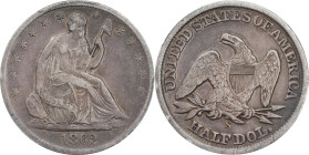 1862-S Liberty Seated Half Dollar. Type I Reverse. WB-4. Rarity-3. Bearded Liberty, Damaged 6, Medium S. VF-35 (PCGS).
PCGS# 6308. NGC ID: 24JA.

E...