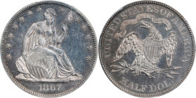 1867 Liberty Seated Half Dollar. Proof-62 (PCGS).
PCGS# 6425. NGC ID: 27U2.

Estimate: $1050