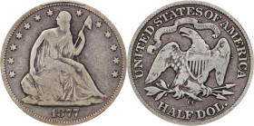 1877-CC Liberty Seated Half Dollar. WB-9. Rarity-4. Medium CC. VG-8 (PCGS).
PCGS# 6356. NGC ID: 24KL.

Estimate: $100