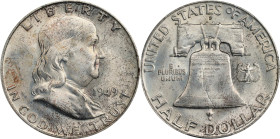1949-D Franklin Half Dollar. MS-65 FBL (PCGS).
PCGS# 86654. NGC ID: 24SU.

Estimate: $275