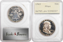 Lot of (3) Certified Proof Franklin Half Dollars. (PCGS).
Included are: 1959 Proof-66; 1960 Proof-67; and 1962 Proof-64, OGH Rattler.

Estimate: $1...