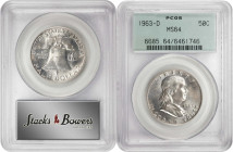 Lot of (4) Franklin Half Dollars. MS-64 (PCGS).
Included are: 1956; 1958; 1958-D; and 1963-D, OGH.

Estimate: $200