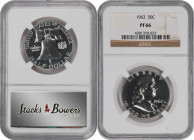 Lot of (6) Certified Proof Franklin Half Dollars.
Included are: (2) 1957 Proof-67 (NGC); 1957 Proof-66 (PCGS); 1958 Proof-65 (NGC); 1960 Proof-66 (NG...