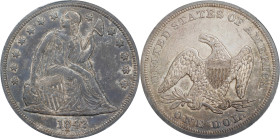 1842 Liberty Seated Silver Dollar. OC-2. Rarity-1. AU-50 (PCGS).
PCGS# 6928. NGC ID: 24YC.

Estimate: $950
