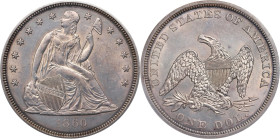 1860 Liberty Seated Silver Dollar. OC-5. Rarity-5. MS-61 (NGC).
PCGS# 6949. NGC ID: 24Z2.

Estimate: $1890
