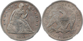 1871 Liberty Seated Silver Dollar. OC-11. Rarity-2. VF Details--Cleaned (NGC).
PCGS# 6966. NGC ID: 24ZG.

Estimate: $300