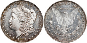1878 Morgan Silver Dollar. 8 Tailfeathers. Unc Details--Cleaned (PCGS).
PCGS# 7072. NGC ID: 253H.

Estimate: $100