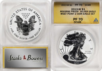 Complete 2013-W Silver Eagle West Point Mint Set. (ANACS).
Both examples are individually graded and encapsulated by ANACS. Included are: Reverse Pro...