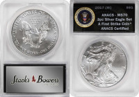 Complete Set of Mint State 2017-Dated Silver Eagles. First Strike. MS-70 (ANACS).
All examples are individually graded and encapsulated by ANACS. Inc...