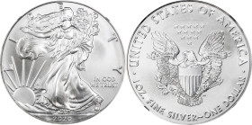 2020 Silver Eagle. First Day of Issue. MS-70 (NGC). 12th Chief Engraver John M. Mercanti Signature.
PCGS# 809284. NGC ID: DXZ3.

Estimate: $75