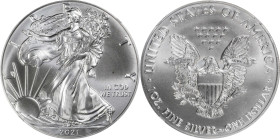 2021 Silver Eagle. Type I, Heraldic Eagle. Early Releases. 35th Anniversary. MS-70 (NGC). 12th Chief Engraver John M. Mercanti Signature.
PCGS# 89740...