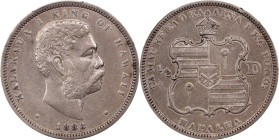 1883 Hawaii Half Dollar. Medcalf-Russell 2CS-4. VF-35 (PCGS).
PCGS# 10991. NGC ID: 2C5B.

Estimate: $200