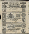 Uncut Sheet of (3) Pontiac, Michigan. Bank of Pontiac. 18xx $1.25-$1.50-$1.75. Very Fine.
A partial uncut sheet of odd-denomination Obsoletes attribu...