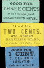 Lot of (3) New York Chits. Various Locations. ND 1, 2 & 3 Cents. Very Fine.
A trio of newspaper stand chits from New York that were previously offere...
