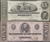 Lot of (2) T-58 & T-62. Confederate Currency. 1863 $1 & $20. Very Fine.
A pair of attractive and original notes issued under the authority of the Con...