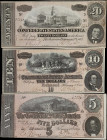 Lot of (3) T-67, T-68 & T-69. Confederate Currency. 1864 $ 5, $10 & $20. About Uncirculated to Choice Uncirculated.
A trio of attractive and original...