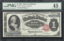 Fr. 223. 1891 $1 Silver Certificate. PMG Choice Extremely Fine 45.
Issued during the second non-consecutive term of President Grover Cleveland; this ...
