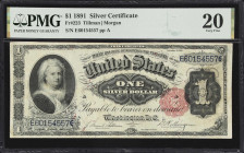 Fr. 223. 1891 $1 Silver Certificate. PMG Very Fine 20.
An evenly circulated and attractive example of this popular design that traces it aesthetic li...
