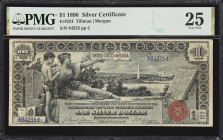Fr. 224. 1896 $1 Silver Certificate. PMG Very Fine 25.
Featuring a design that stands among iconic company as part of the Series of 1896; this exampl...