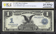 Fr. 227. 1899 $1 Silver Certificate. PCGS Banknote Very Fine 25 PPQ.
A mid-grade and original example of this iconic design that features the short-l...