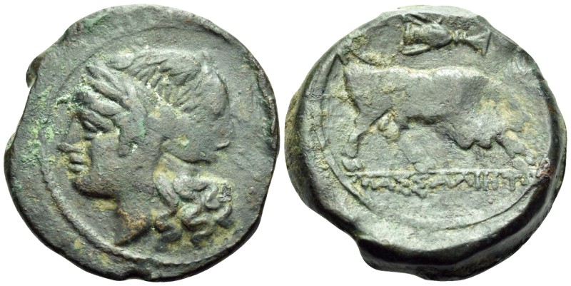 GAUL. Massalia. Circa 210-190 BC. Large Bronze (Bronze, 25 mm, 11.41 g, 7 h), Li...