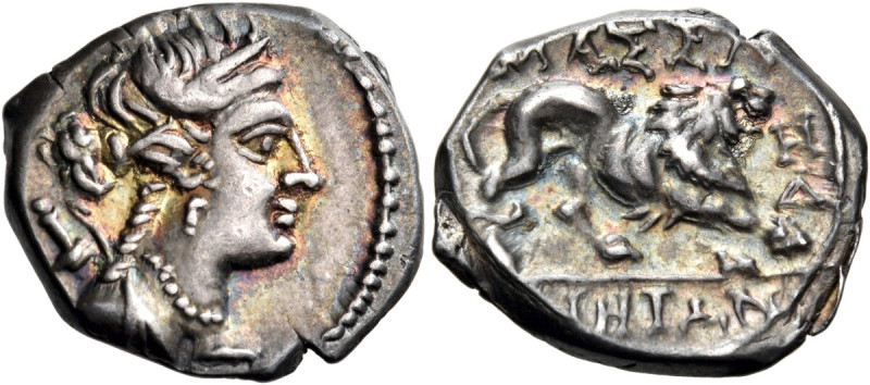 GAUL. Massalia. Circa 150-125 BC. Drachm (Silver, 16 mm, 2.55 g, 6 h), Light Sta...