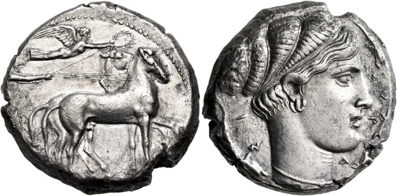 SICILY. Syracuse. Second Democracy, 466-405 BC. Tetradrachm (Silver, 25 mm, 17.0...