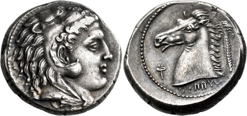 SICILY, Siculo-Punic. Uncertain mint. Circa 300-289 BC. Tetradrachm (Silver, 25....