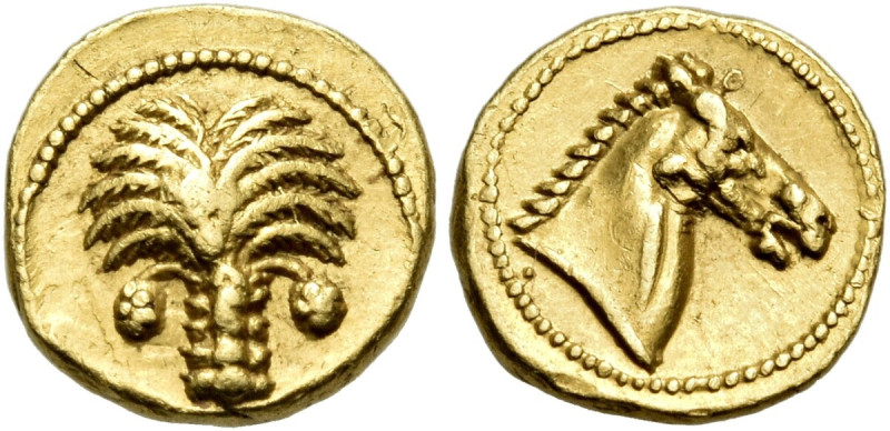 CARTHAGE. Carthage. Circa 350-320 BC. 1/10 Stater (Gold, 9 mm, 0.79 g, 10 h). Pa...