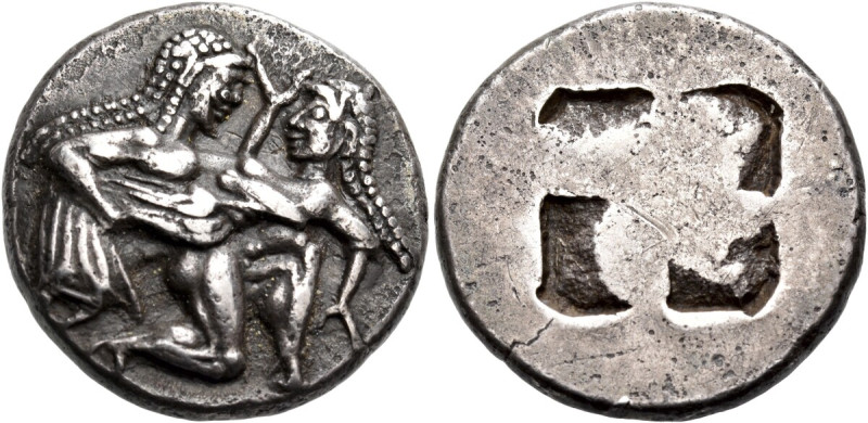 ISLANDS OFF THRACE, Thasos. Circa 500-480 BC. Stater (Silver, 21 mm, 9.43 g). Nu...