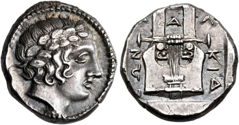 MACEDON, Chalkidian League. Olynthos. Circa 415-410 BC. Tetrobol (Silver, 14 mm,...