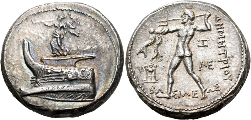 KINGS OF MACEDON. Demetrios I Poliorketes, 306-283 BC. Tetradrachm (Silver, 25.5...