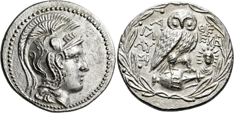 ATTICA. Athens. 138/7 BC. Tetradrachm (Silver, 30 mm, 16.91 g, 12 h), New style ...